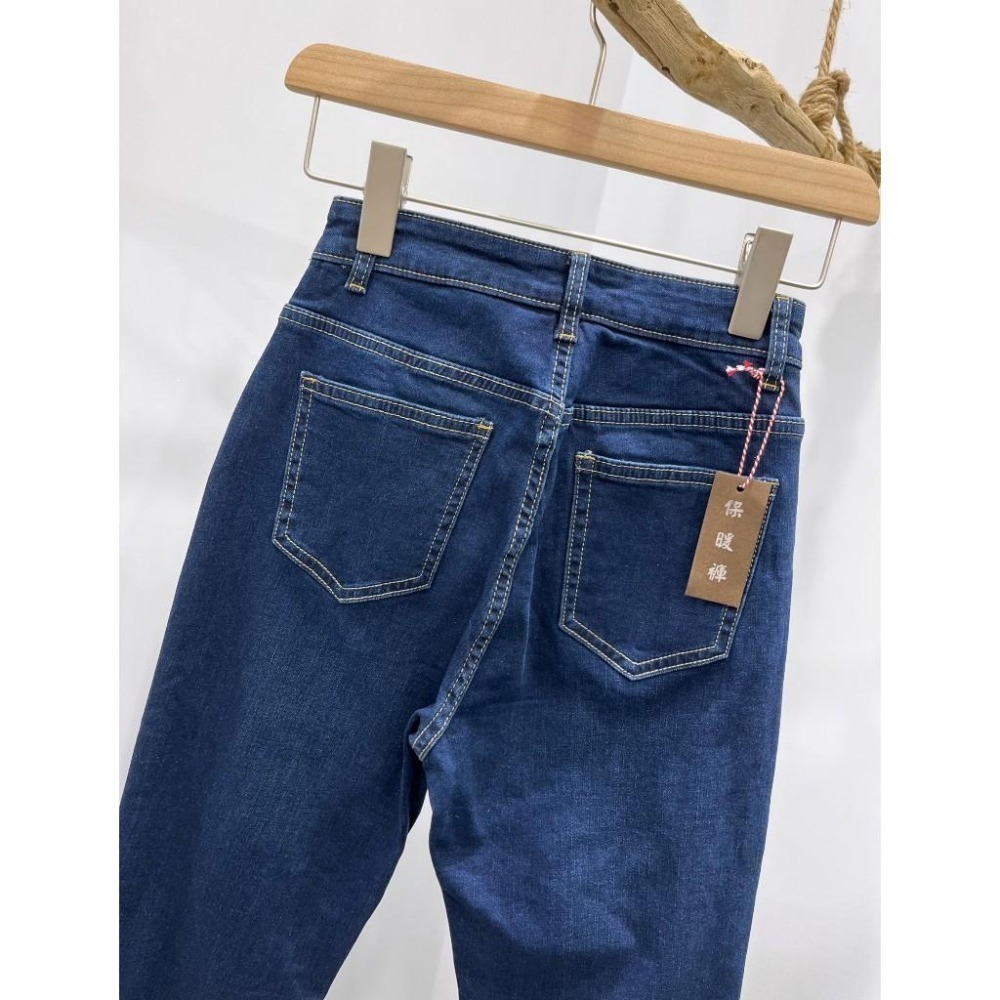 (D220)薄刷毛彈性牛仔長褲S-XL-細節圖5