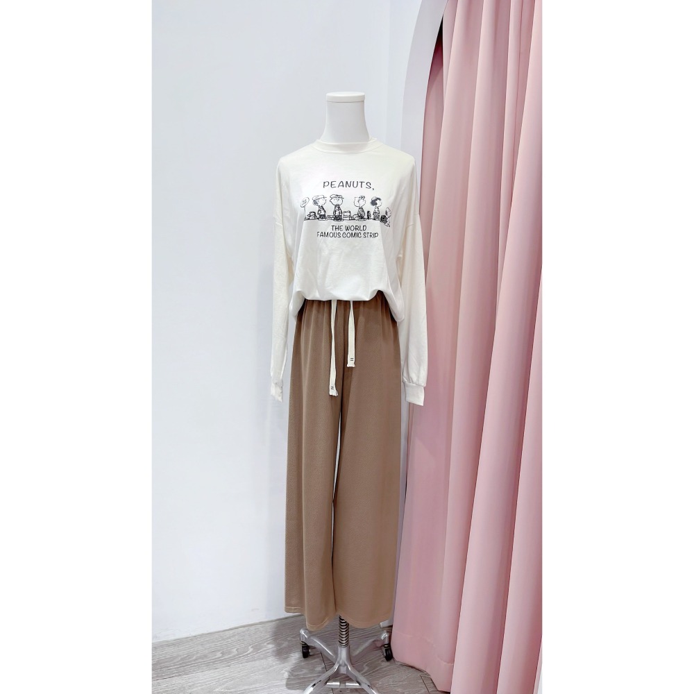 (A356)snoopy薄長袖大學t-2色 長袖上衣 薄長袖 毛巾布-細節圖3