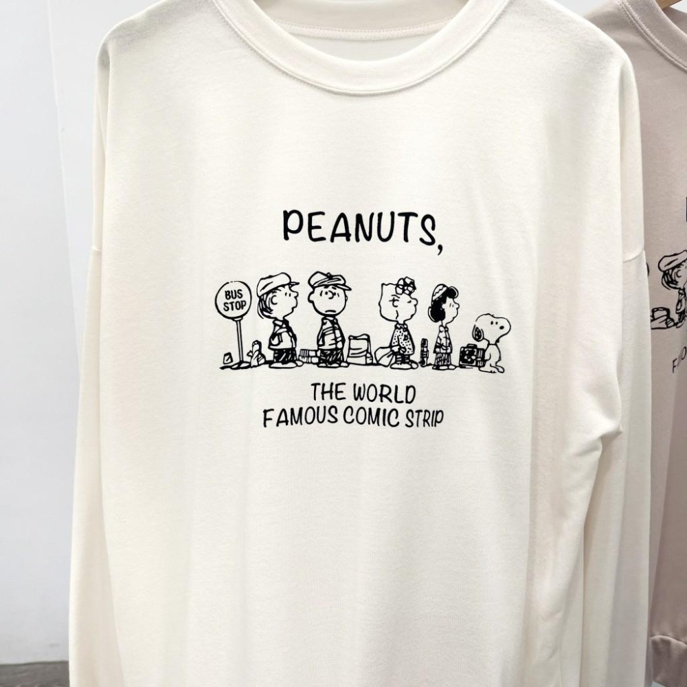 (A356)snoopy薄長袖大學t-2色 長袖上衣 薄長袖 毛巾布-細節圖4
