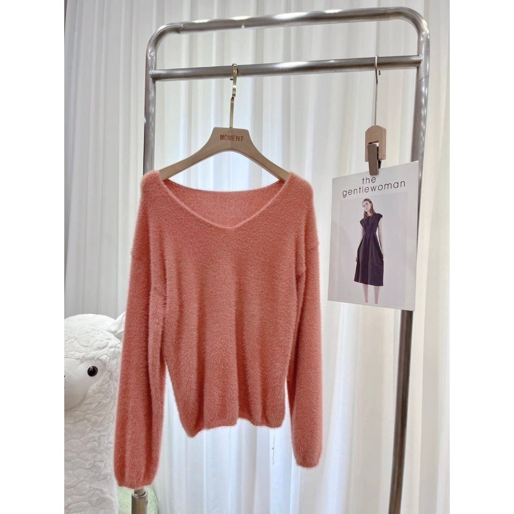 (A311)柔軟水貂毛長袖上衣-4色 親膚 毛衣-規格圖2