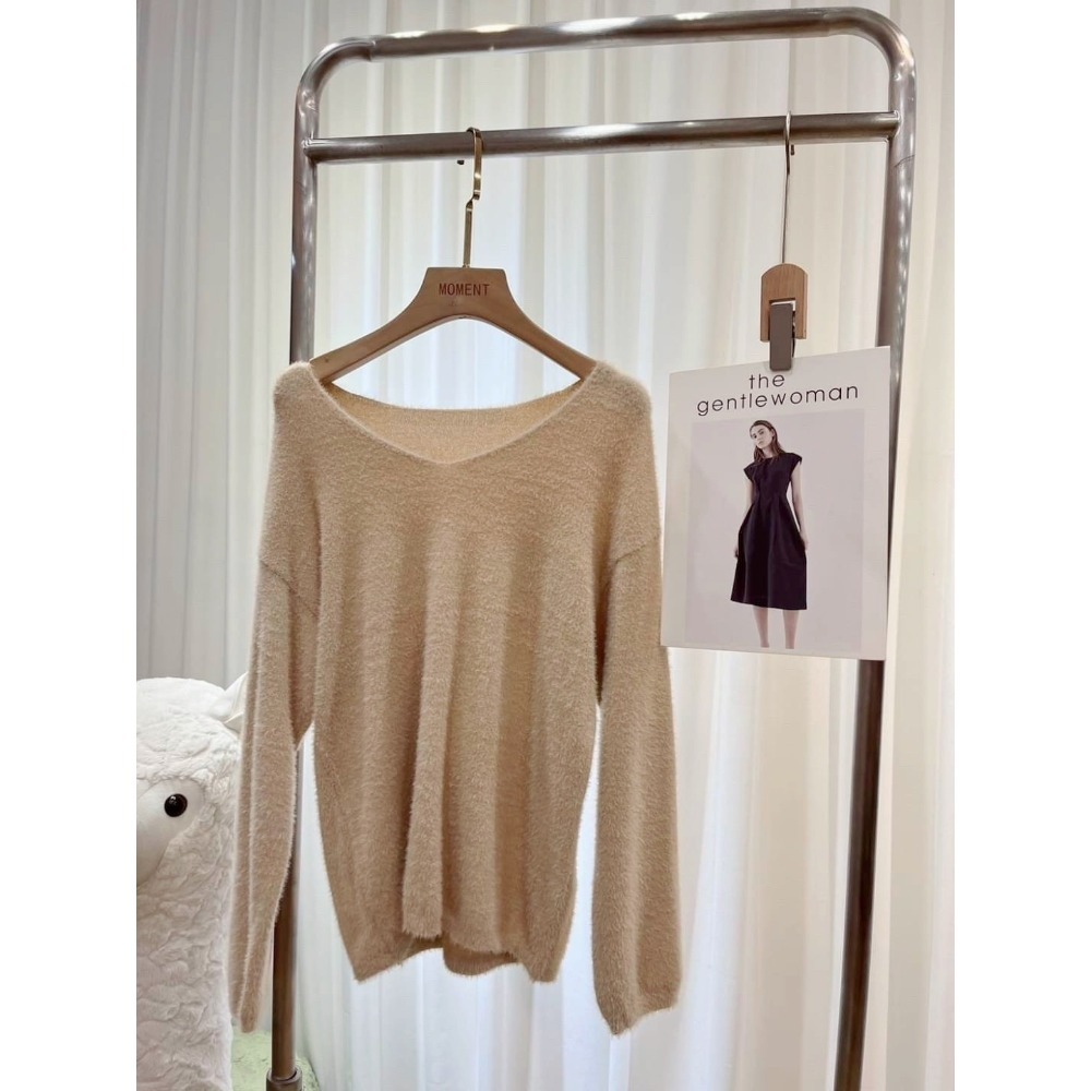 (A311)柔軟水貂毛長袖上衣-4色 親膚 毛衣-規格圖2