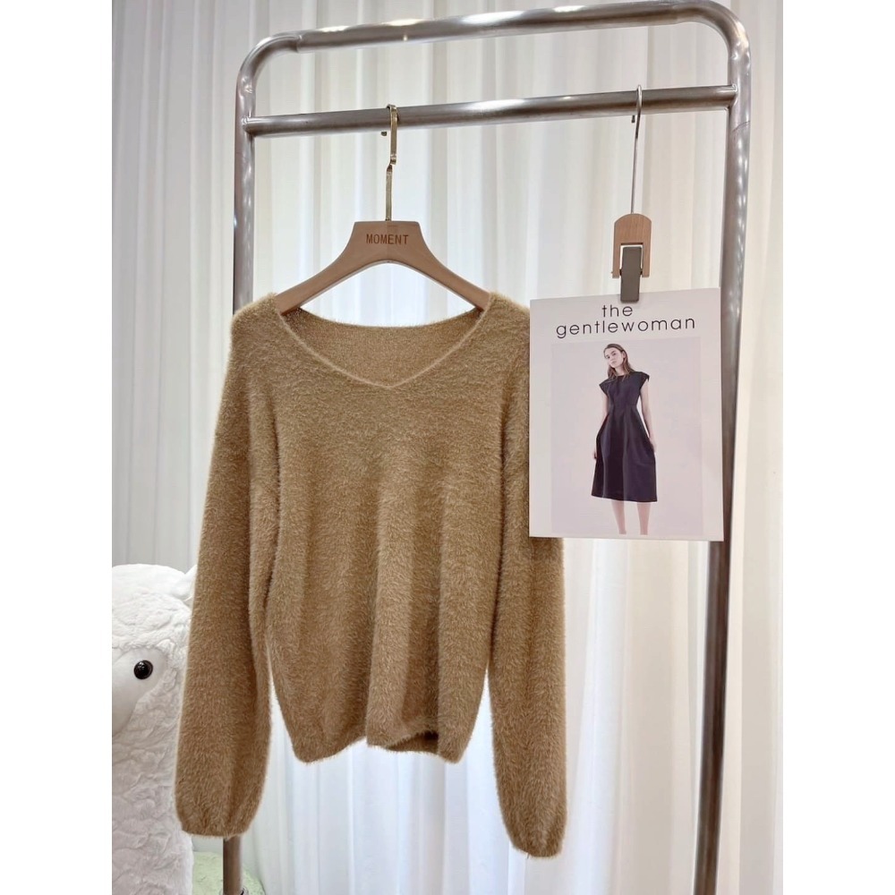 (A311)柔軟水貂毛長袖上衣-4色 親膚 毛衣-規格圖2