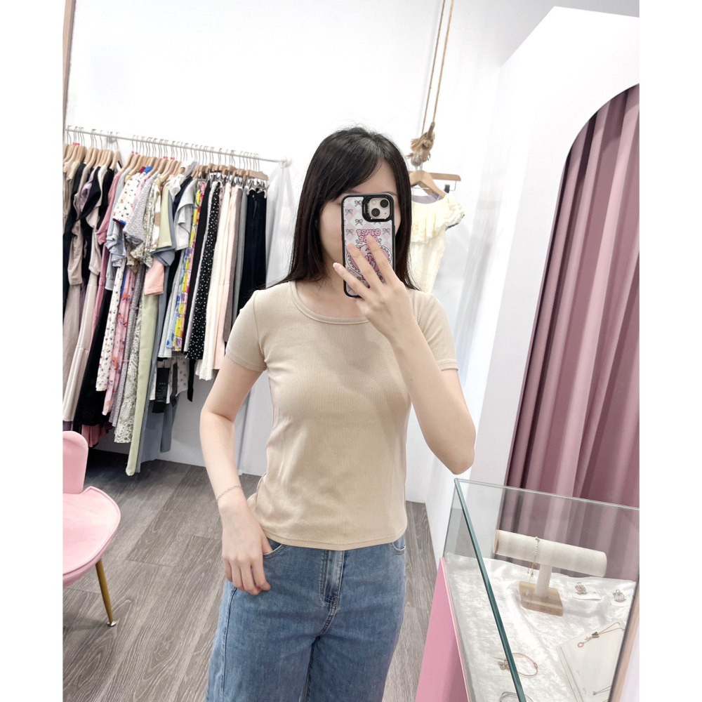 (A333)圓領素面短版上衣-3色 短板 短袖上衣 t恤 tshirt 短t-細節圖3