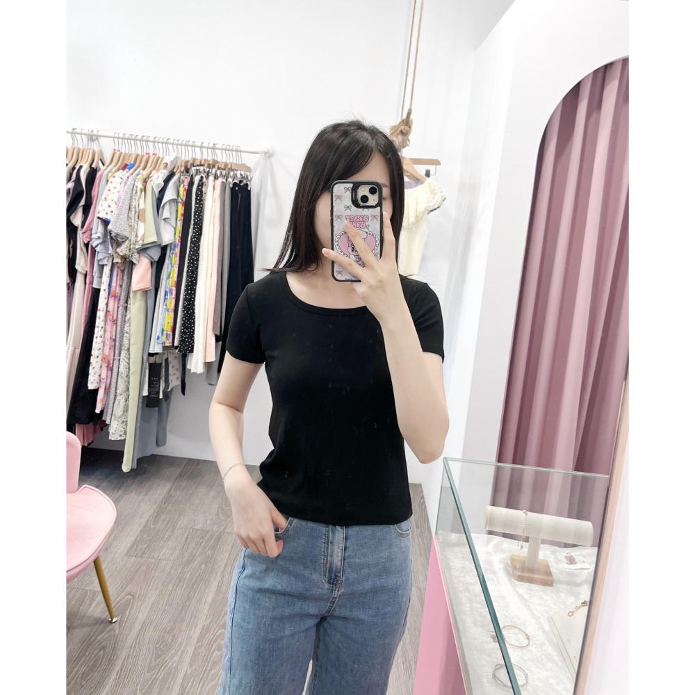 (A333)圓領素面短版上衣-3色 短板 短袖上衣 t恤 tshirt 短t-細節圖4