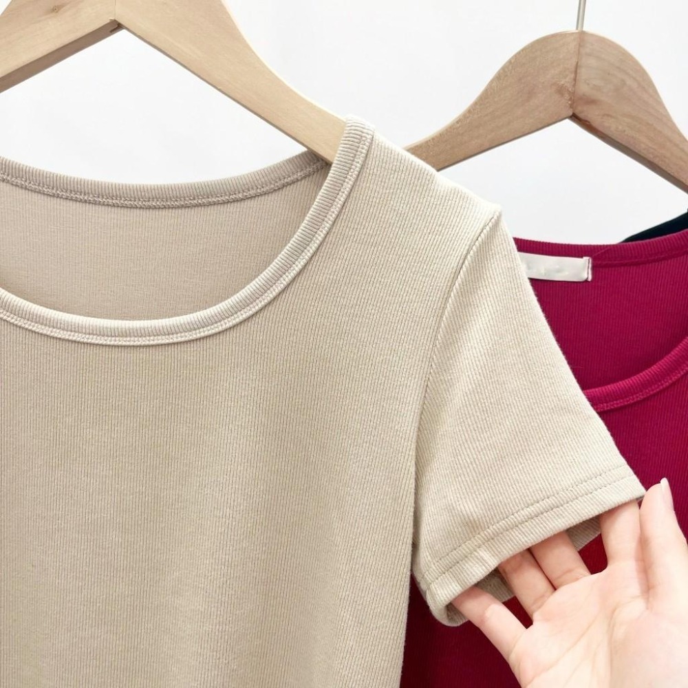 (A333)圓領素面短版上衣-3色 短板 短袖上衣 t恤 tshirt 短t-細節圖6