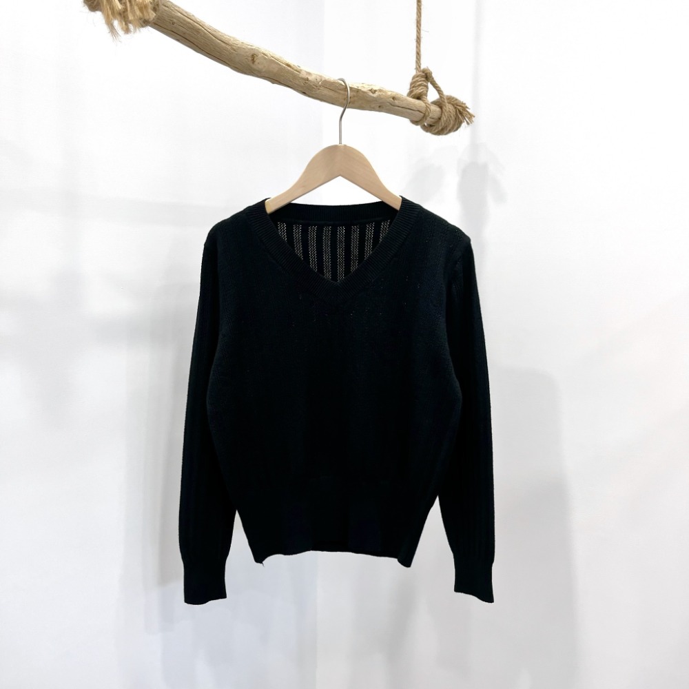 (A299)v領長袖針織上衣-9色-規格圖3