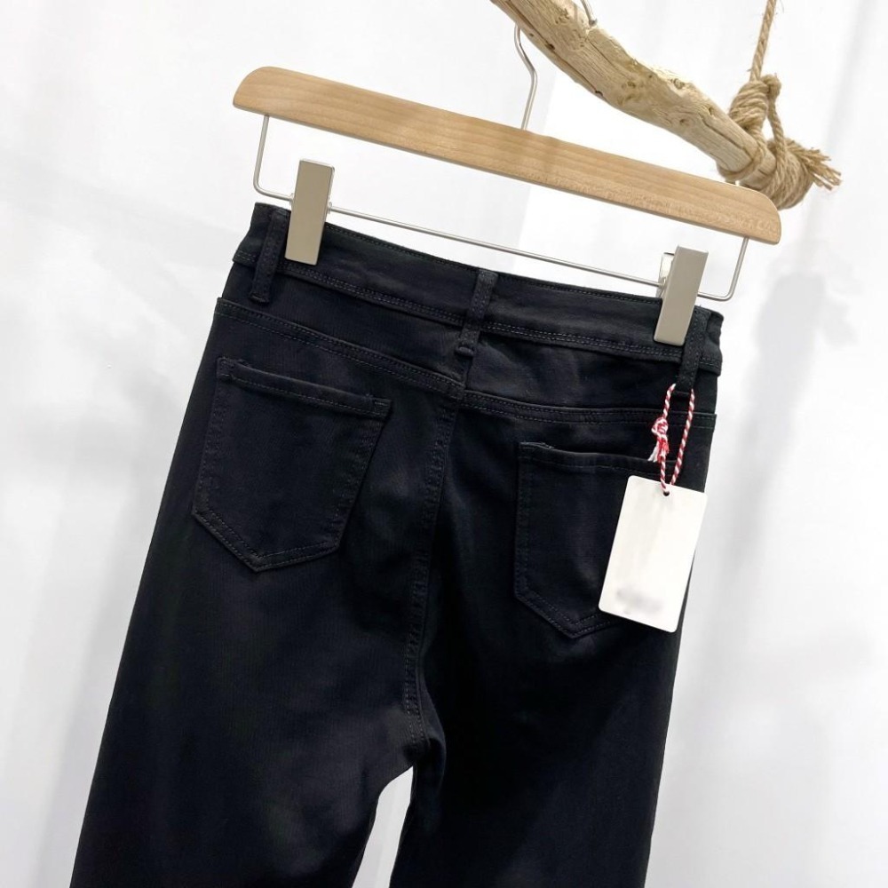 (D219)黑色薄刷毛牛仔窄管褲S-XL-細節圖9