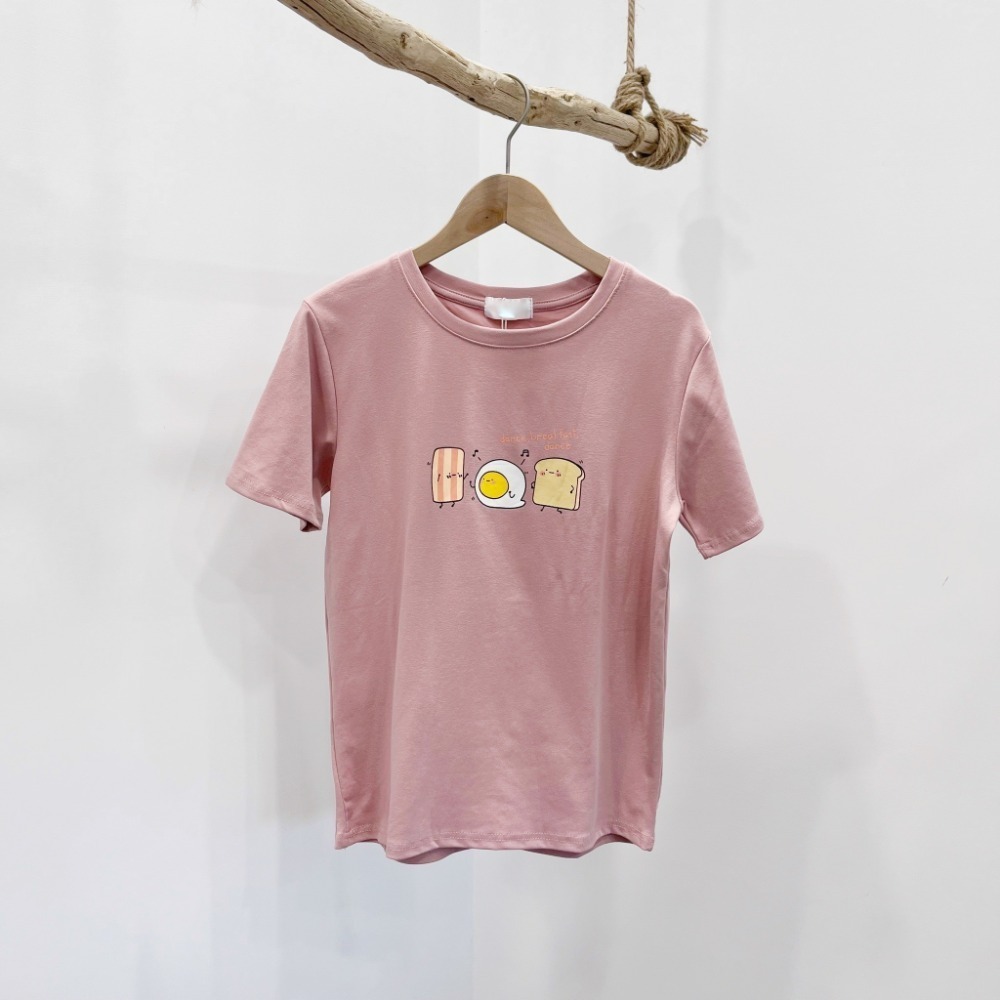 (A337)早餐系列卡通圖案短袖上衣-6色-規格圖2