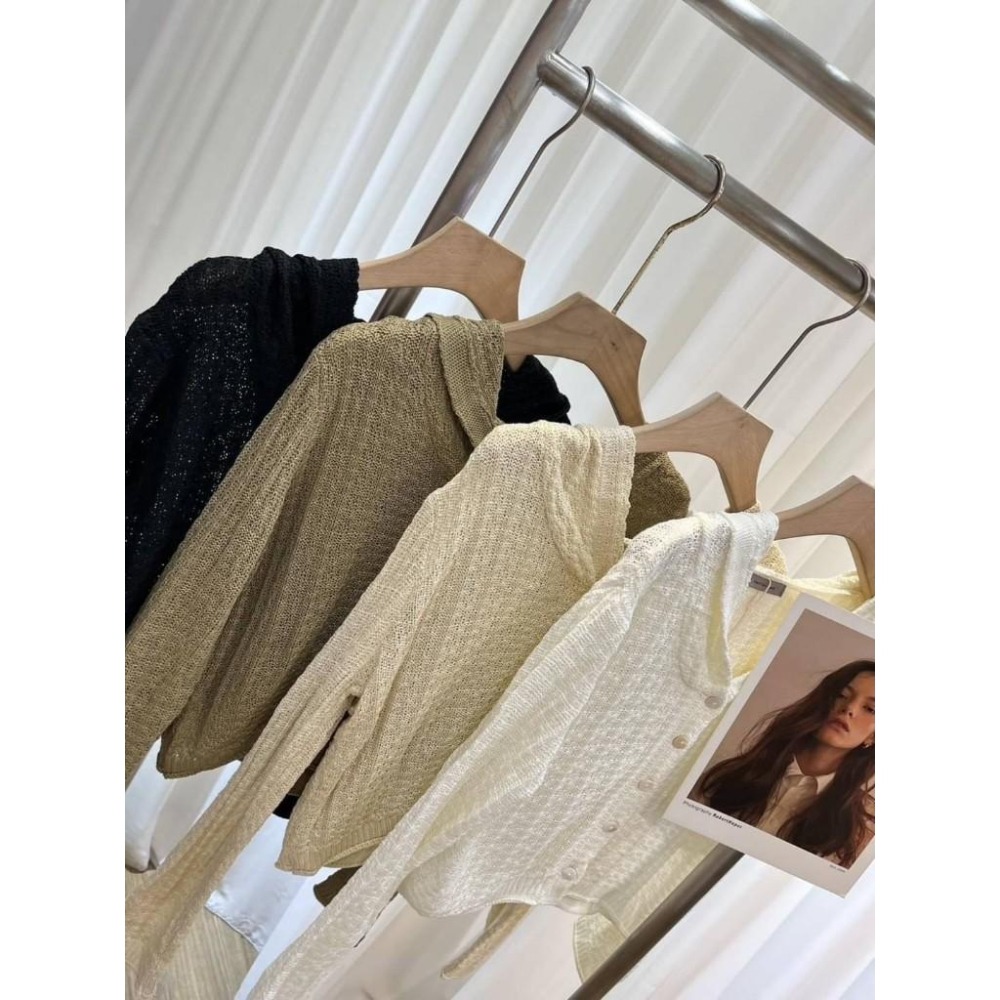 (A300)緹花排扣連帽針織外套-4色-細節圖2