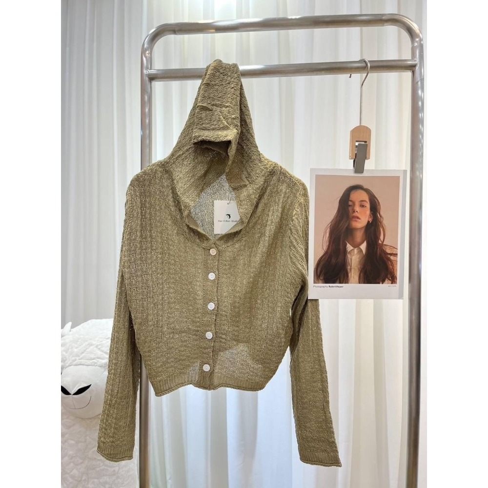 (A300)緹花排扣連帽針織外套-4色-規格圖4