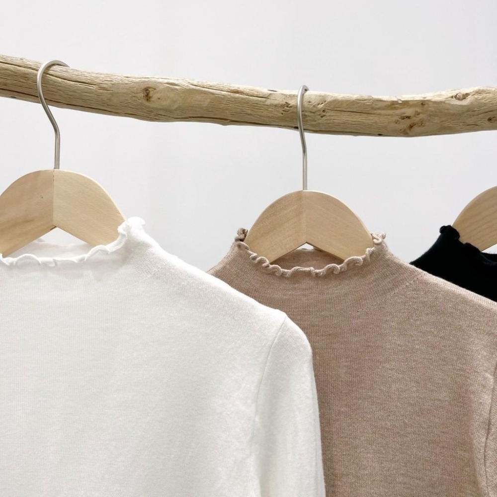 (A305)木耳邊針織長袖內搭上衣-3色-細節圖2