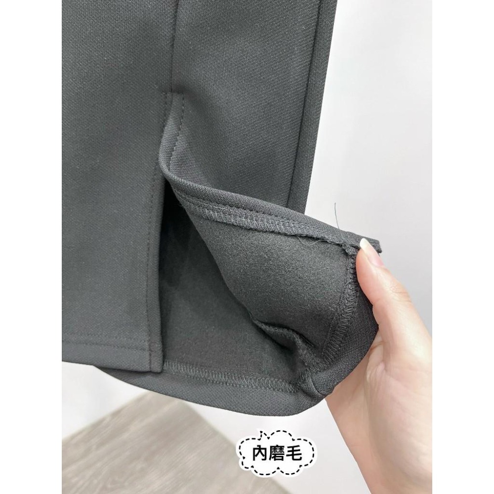 (D234)前開衩內磨毛喇叭褲S-XL 保暖 鬆緊長褲-細節圖7
