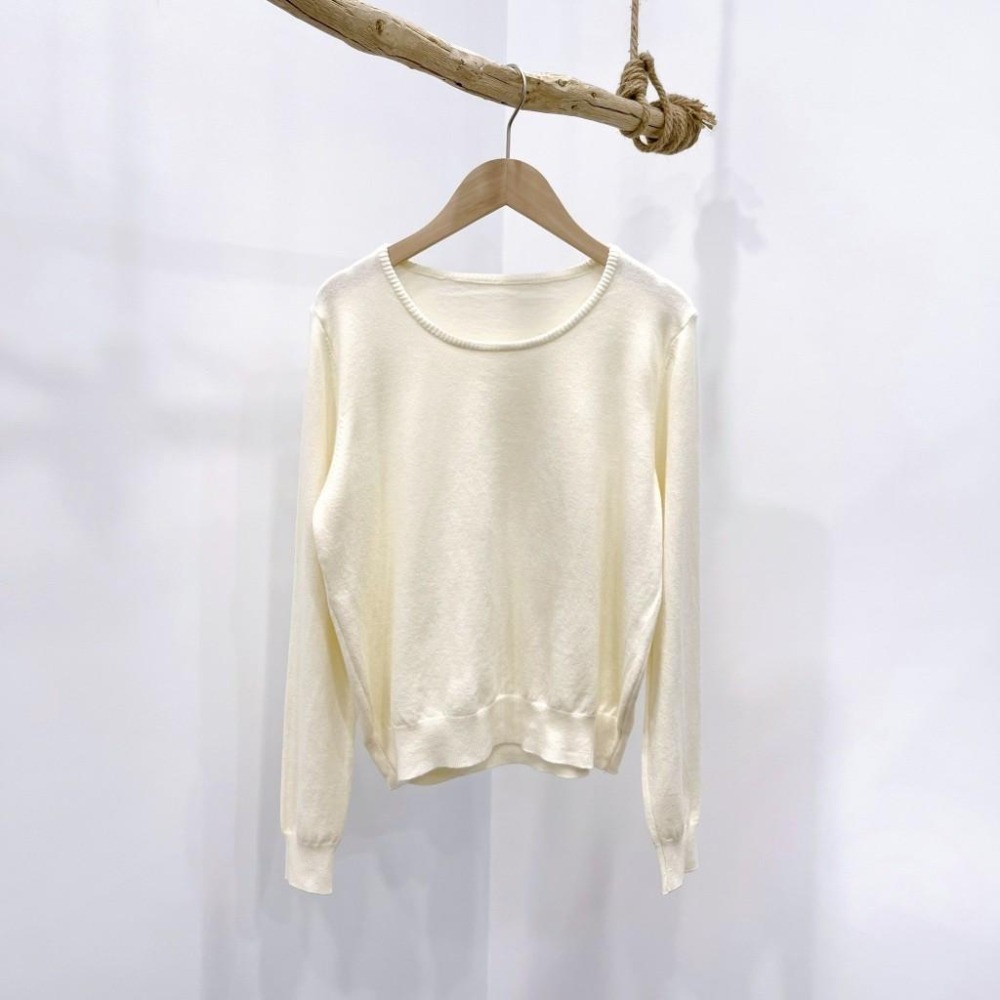 (A318)圓領長袖針織上衣-5色 基本款 百搭 簡約 韓系 毛衣 長袖上衣-細節圖5