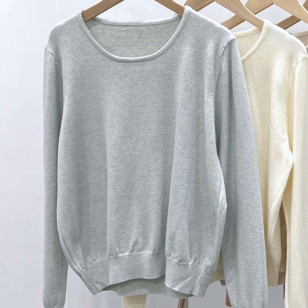 (A318)圓領長袖針織上衣-5色 基本款 百搭 簡約 韓系 毛衣 長袖上衣-規格圖8