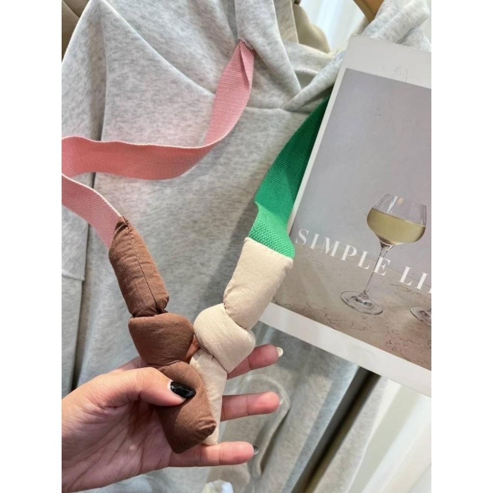 (A310)撞色澎澎抽繩內刷絨長袖帽t-3色 保暖 長袖上衣 連帽上衣 大學t-細節圖7