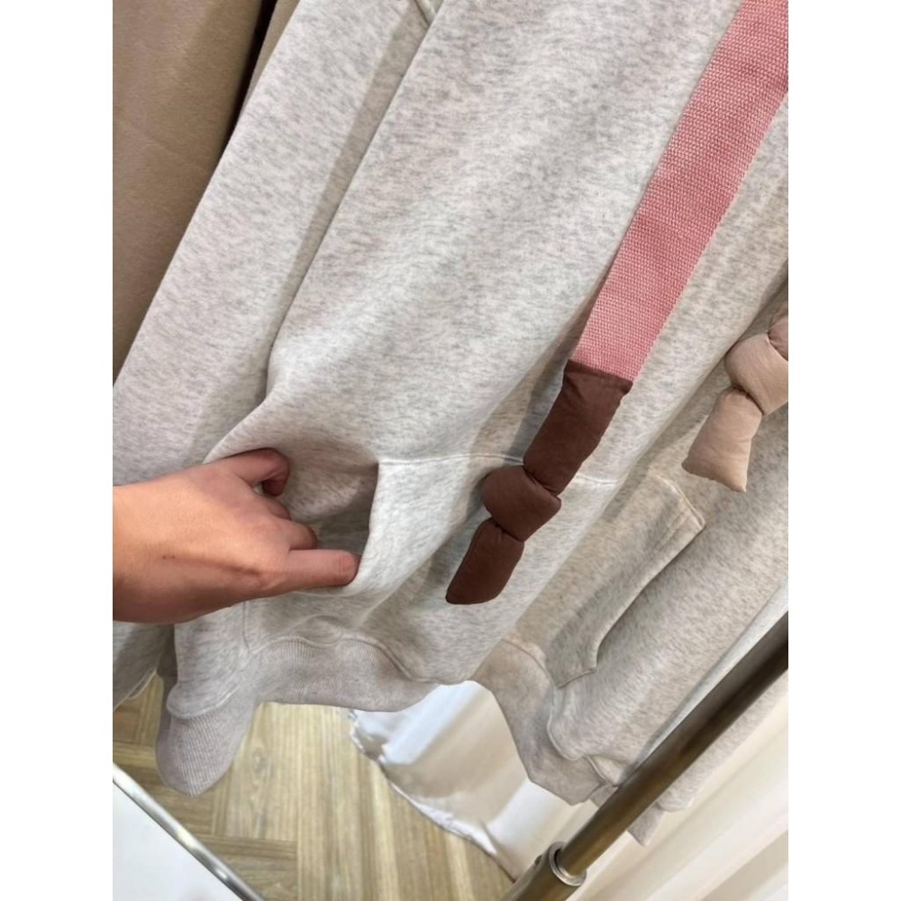 (A310)撞色澎澎抽繩內刷絨長袖帽t-3色 保暖 長袖上衣 連帽上衣 大學t-細節圖8