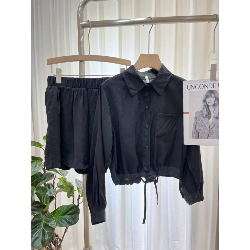 (A281)抽繩防曬薄料襯衫套裝-4色-規格圖7