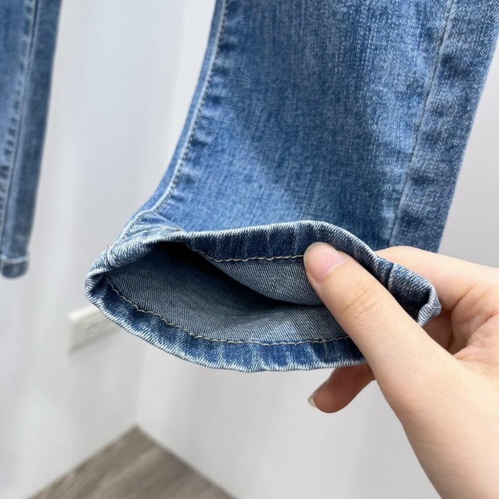 (D214)愛心圖案刷破牛仔長褲S-XL-細節圖8