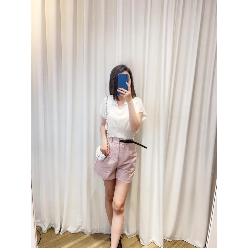 (A264)正韓 翻領縮腰短版針織上衣-5色-細節圖3