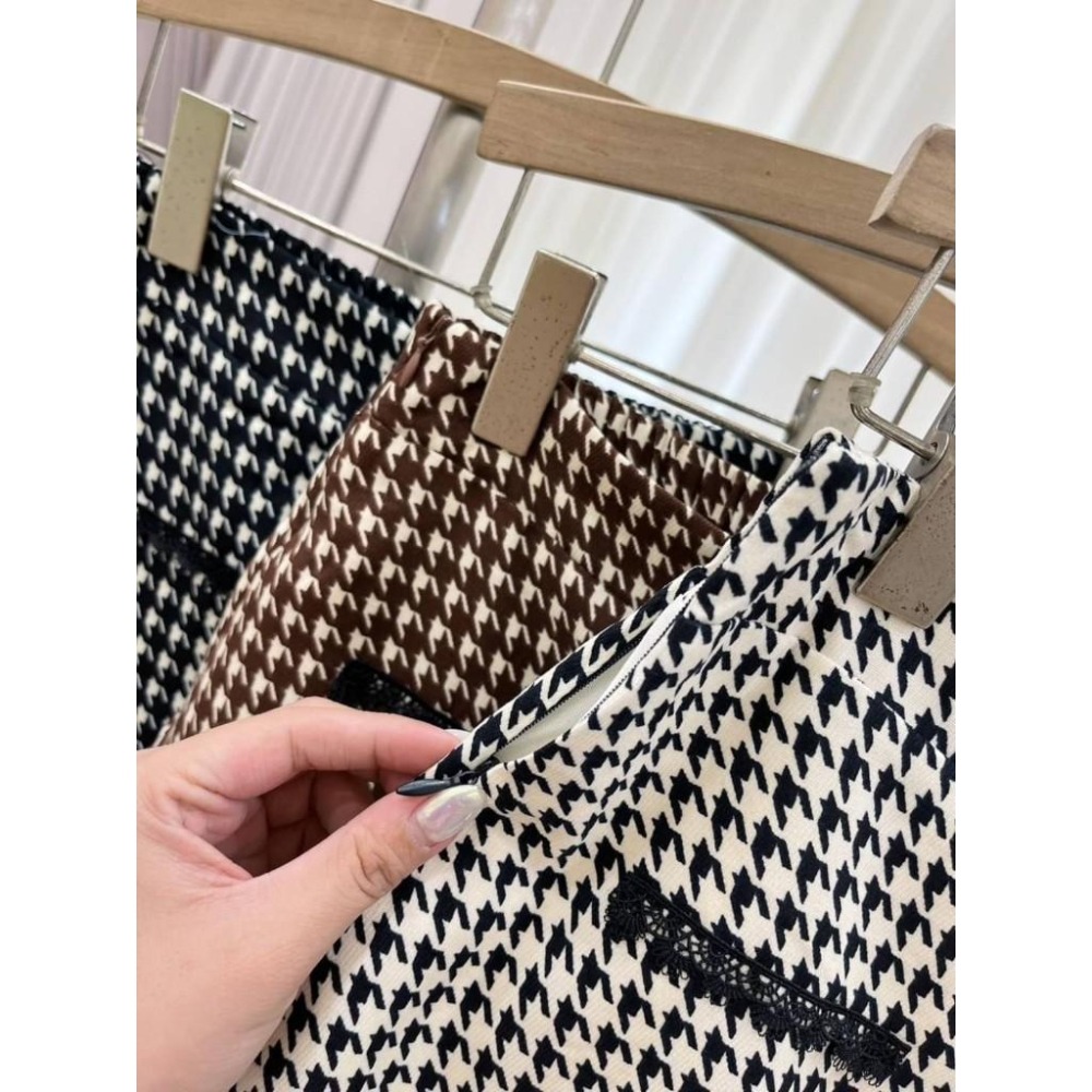 (E65)正韓 小香千鳥格A字短裙-3色(有安全褲)-細節圖2