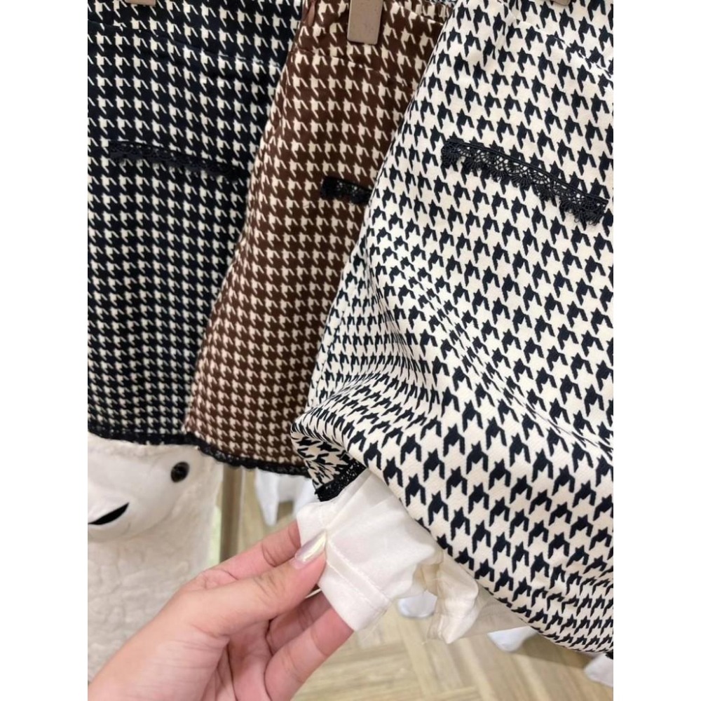 (E65)正韓 小香千鳥格A字短裙-3色(有安全褲)-細節圖3