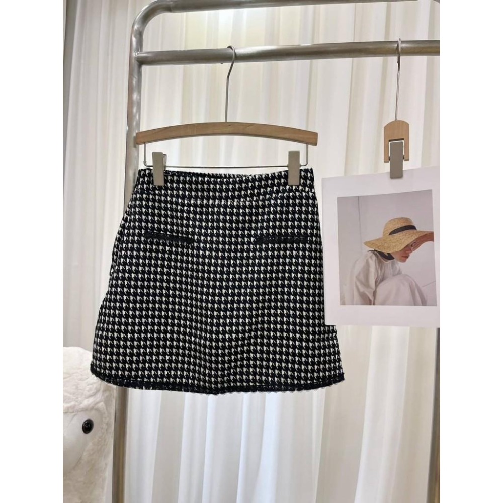 (E65)正韓 小香千鳥格A字短裙-3色(有安全褲)-細節圖5