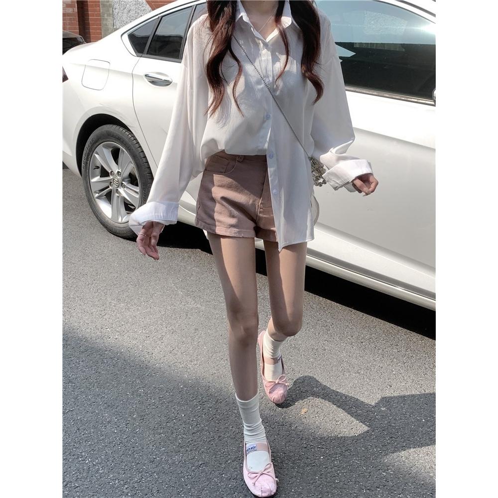 (A271)多色薄款雪紡長袖襯衫 寬鬆  遮屁股 韓版襯衫 襯衫外套 雪紡衫 防曬襯衫 罩衫-細節圖7