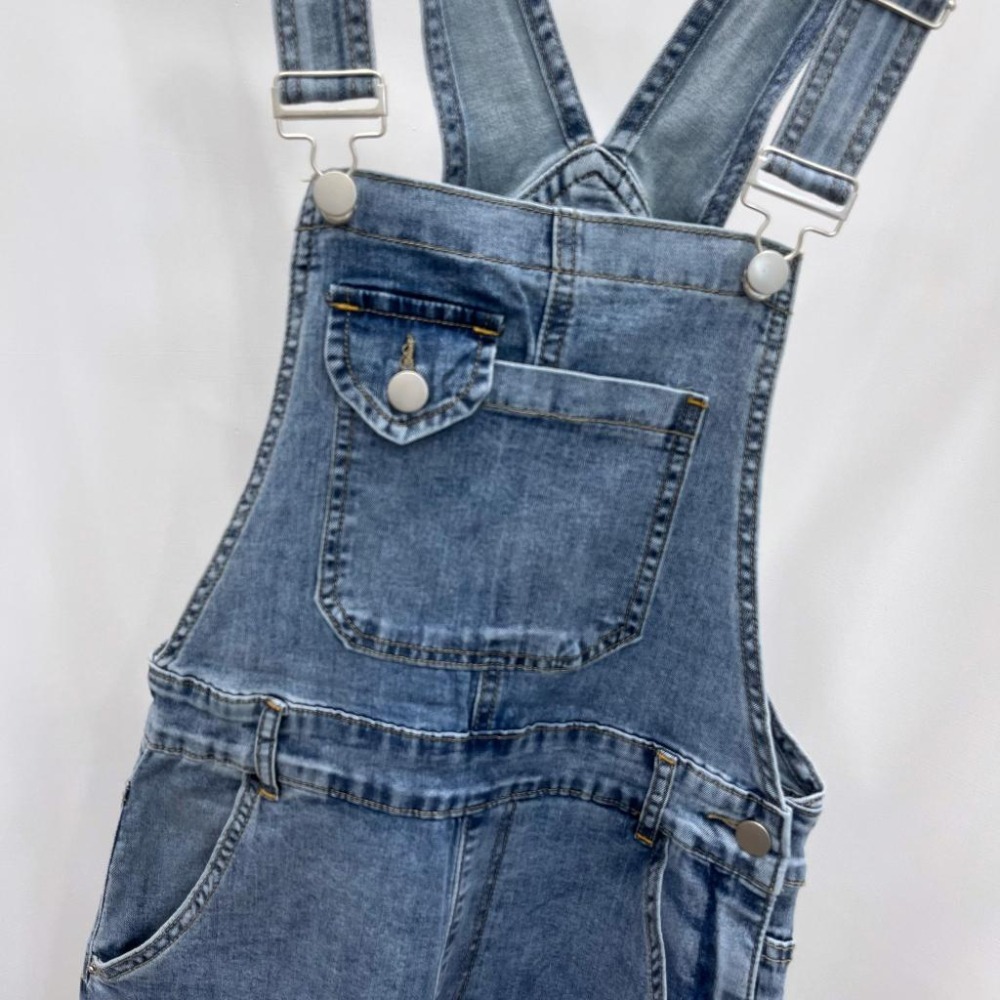 (F32)柔軟牛仔彈性吊帶落地寬褲S-XL  ✅高個女孩也ok 吊帶褲 吊帶長褲-細節圖5