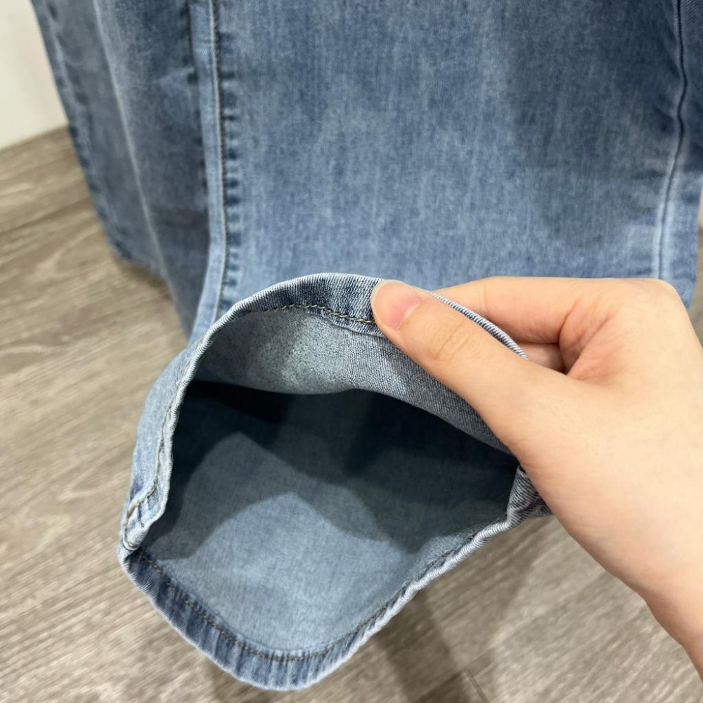 (F32)柔軟牛仔彈性吊帶落地寬褲S-XL  ✅高個女孩也ok 吊帶褲 吊帶長褲-細節圖6