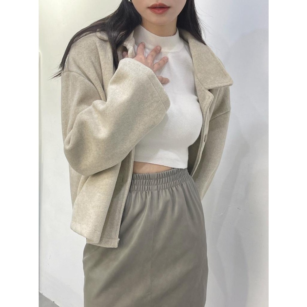 (A230)微高領短版針織上衣-5色 針織上衣 短版上衣 長袖短版上衣 針織上衣長袖 長袖上衣 毛衣 短版毛衣-細節圖5