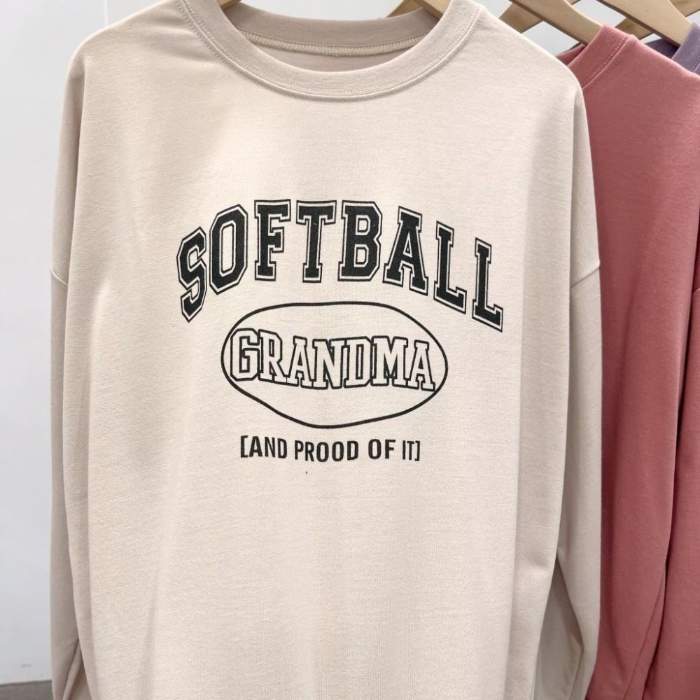 (A294)Softball英字長袖大學t-6色 長袖上衣 薄長袖 毛巾布-細節圖3