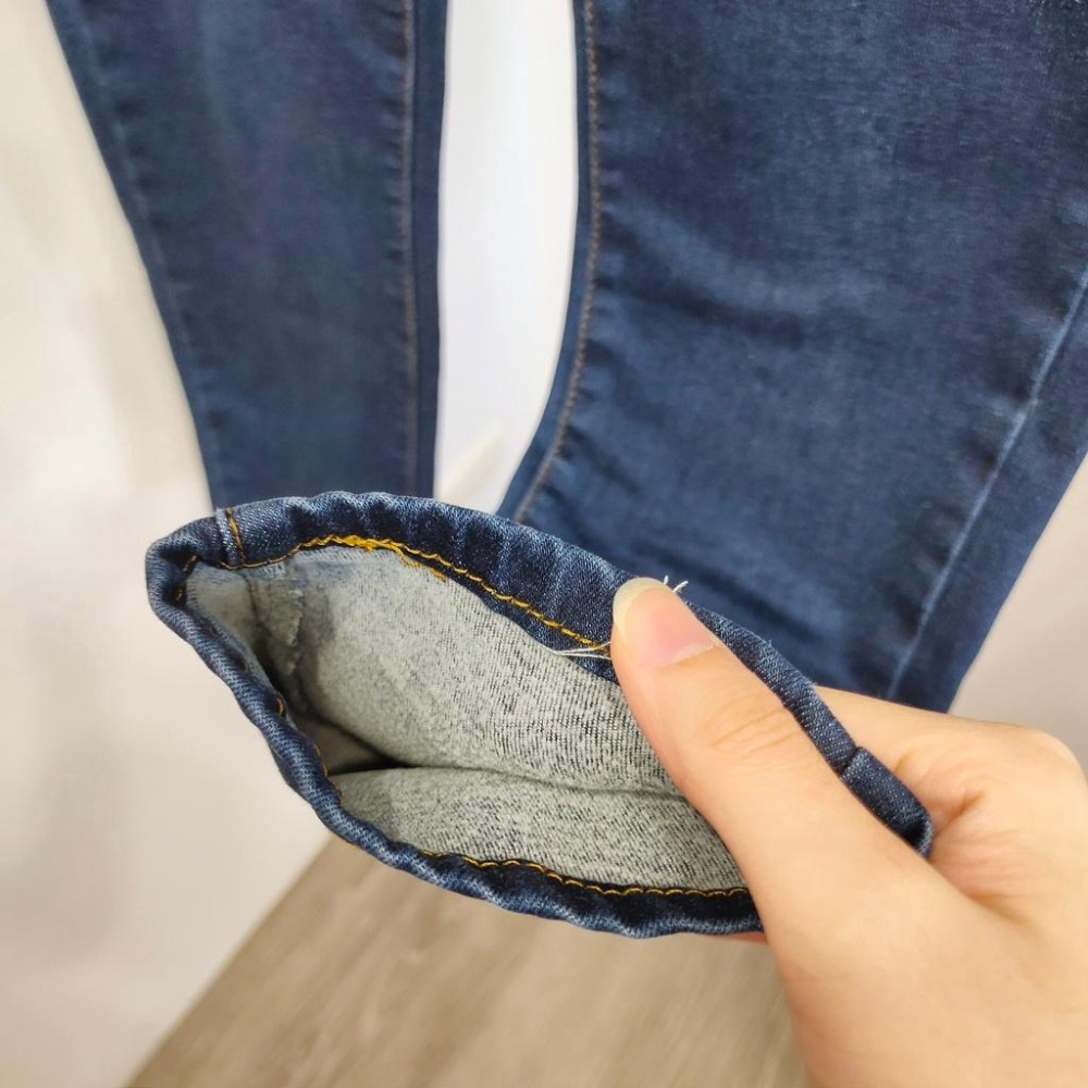 (D177)單釦內磨毛牛仔長褲S-2L-細節圖6