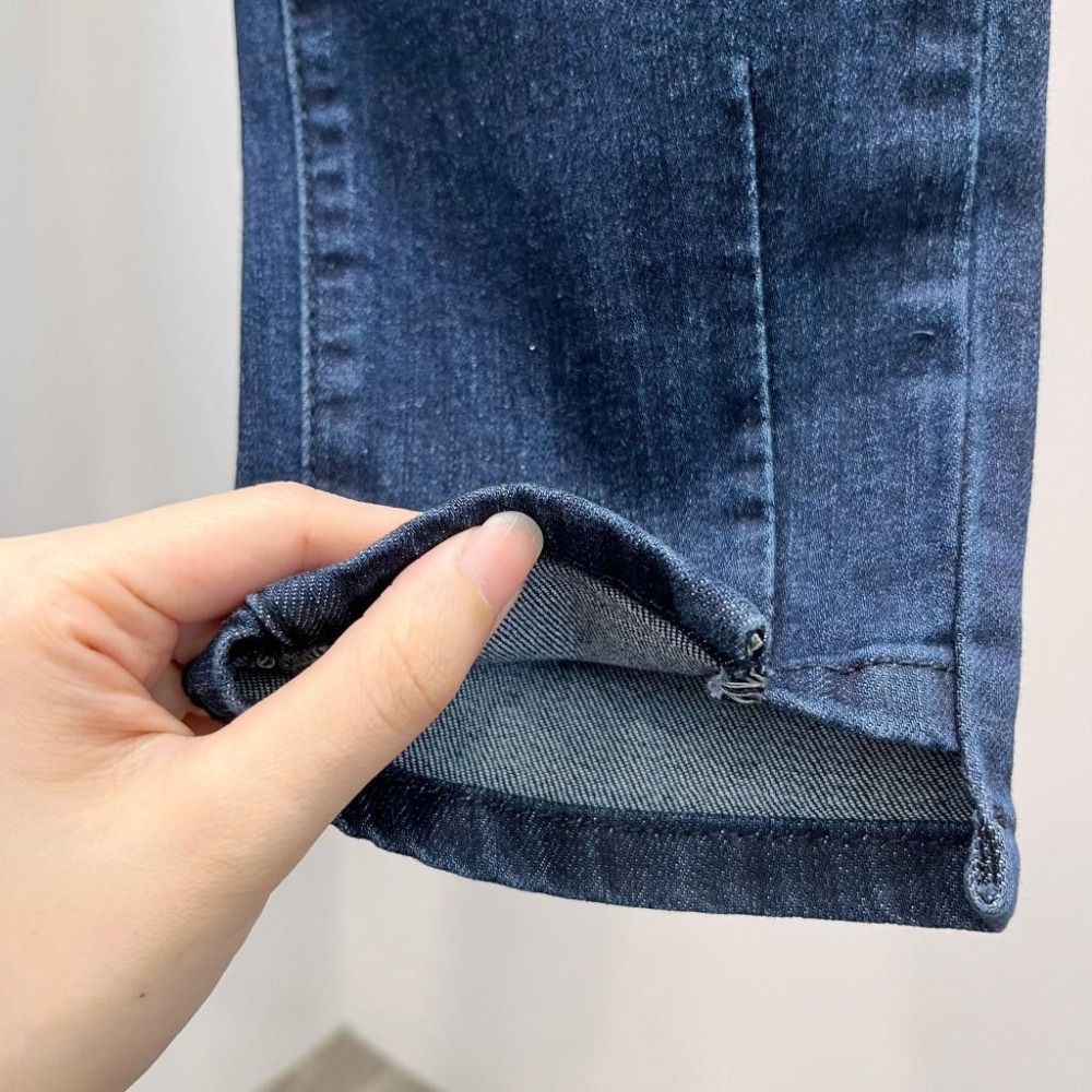 (D215)不規則褲腳鬆緊牛仔長褲S-XL【現貨S】-細節圖3