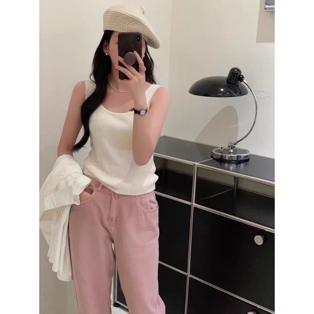 (A262)方領坑條針織背心-5色 遮副乳-細節圖2