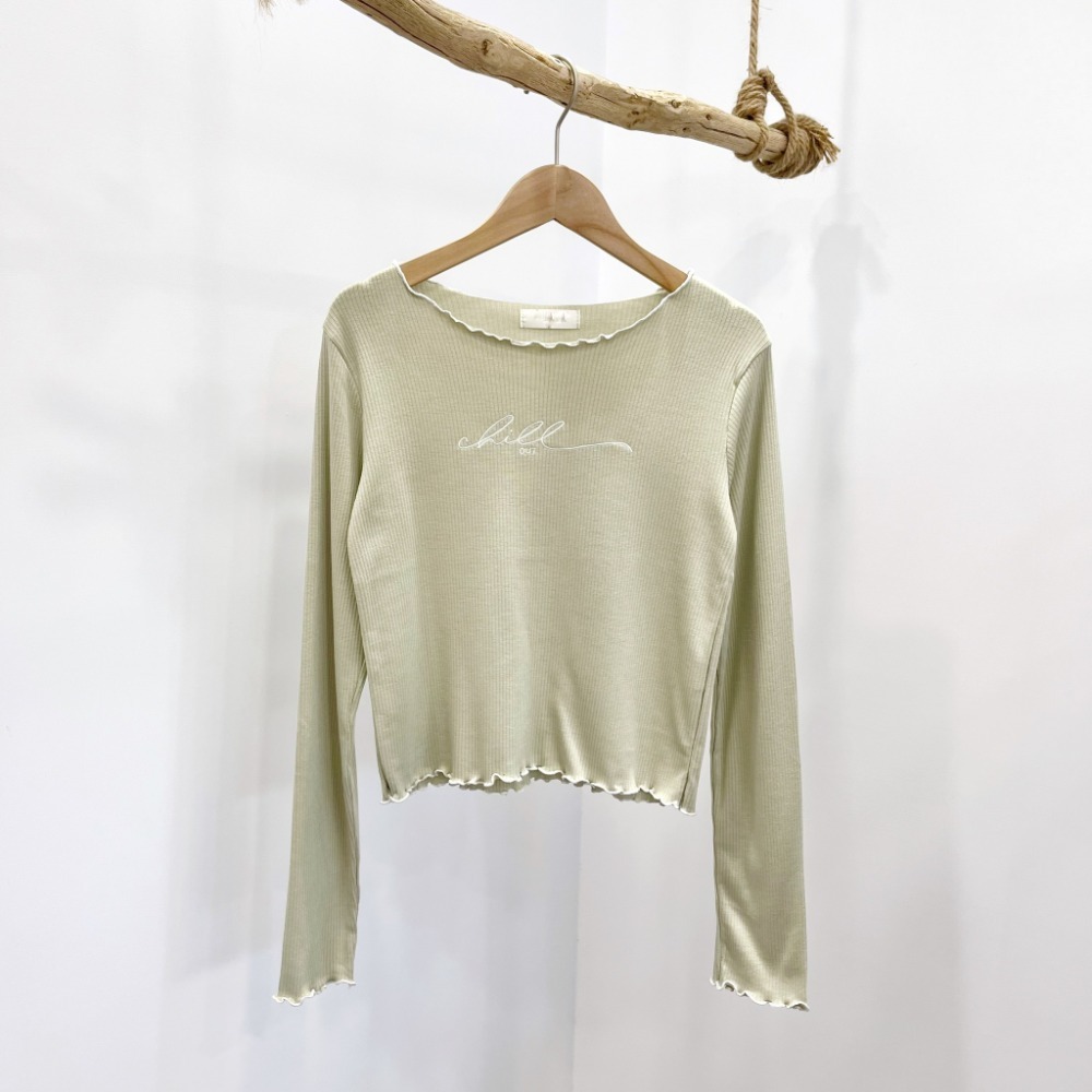 (A297)正韓 撞色木耳邊短版上衣-3色-規格圖9