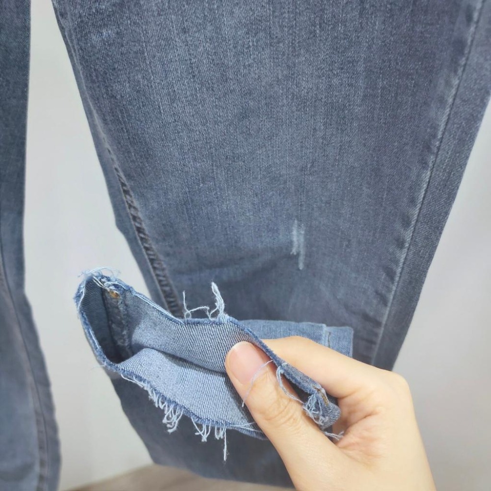 (D194)高腰刷破牛仔窄管長褲S-2L ✅適合高個女孩-細節圖6