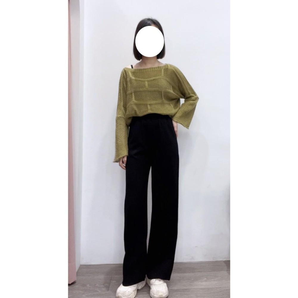 (A287)幾何編織寬袖針織上衣-3色-細節圖2