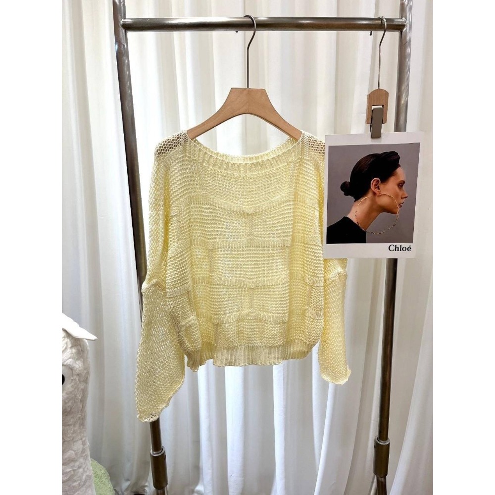 (A287)幾何編織寬袖針織上衣-3色-規格圖8