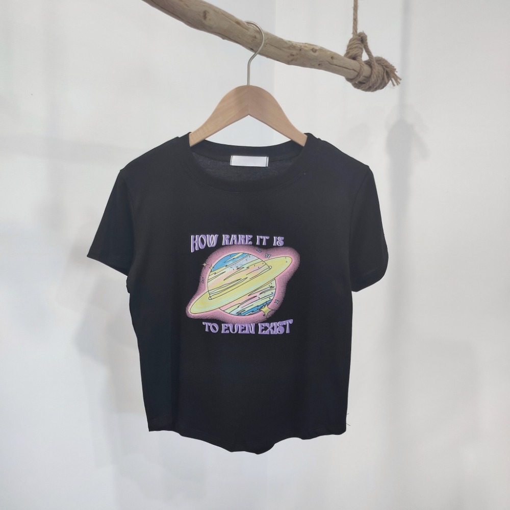 (A275)地球印花圓弧下擺短版上衣-5色-規格圖9