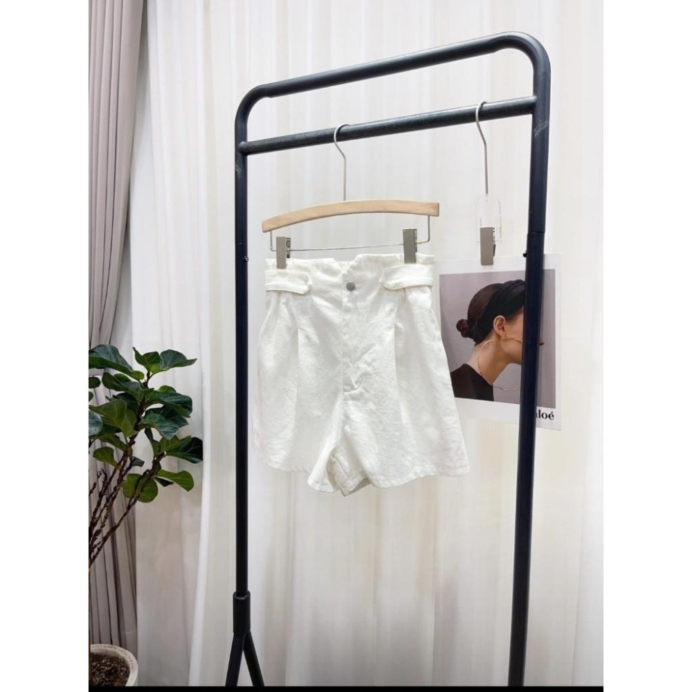 (D190)單釦高腰短褲-4色 休閒短褲-細節圖4