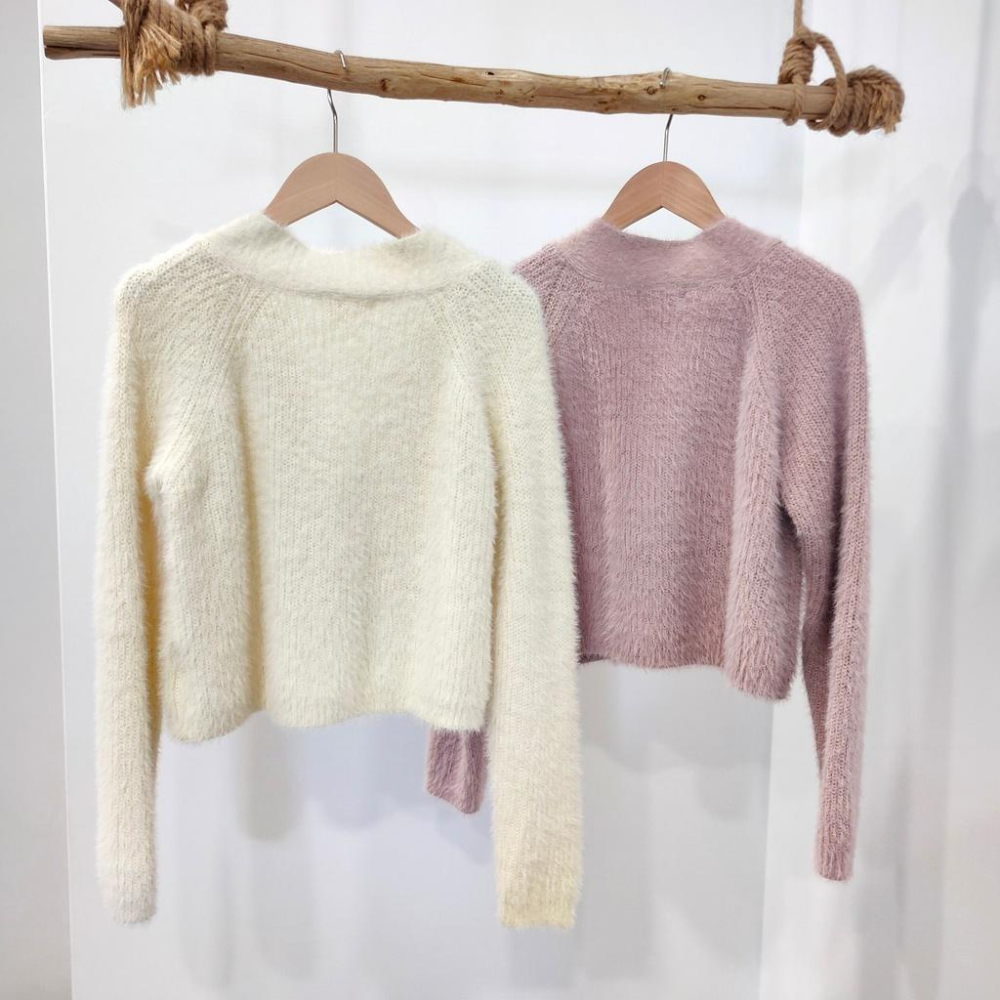 (A239)V領水貂毛外套-2色-細節圖7