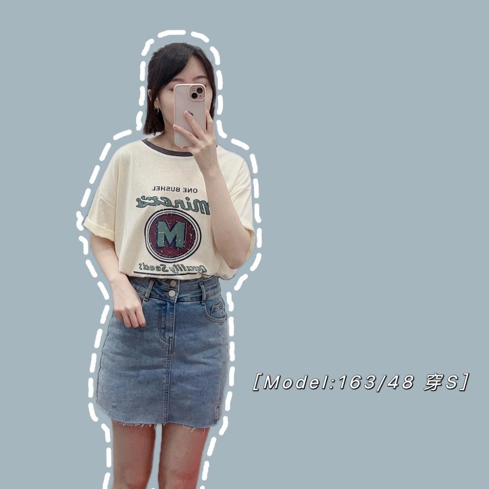 (E61)雙釦小開岔牛仔短裙S-XL(有安全褲)-細節圖2