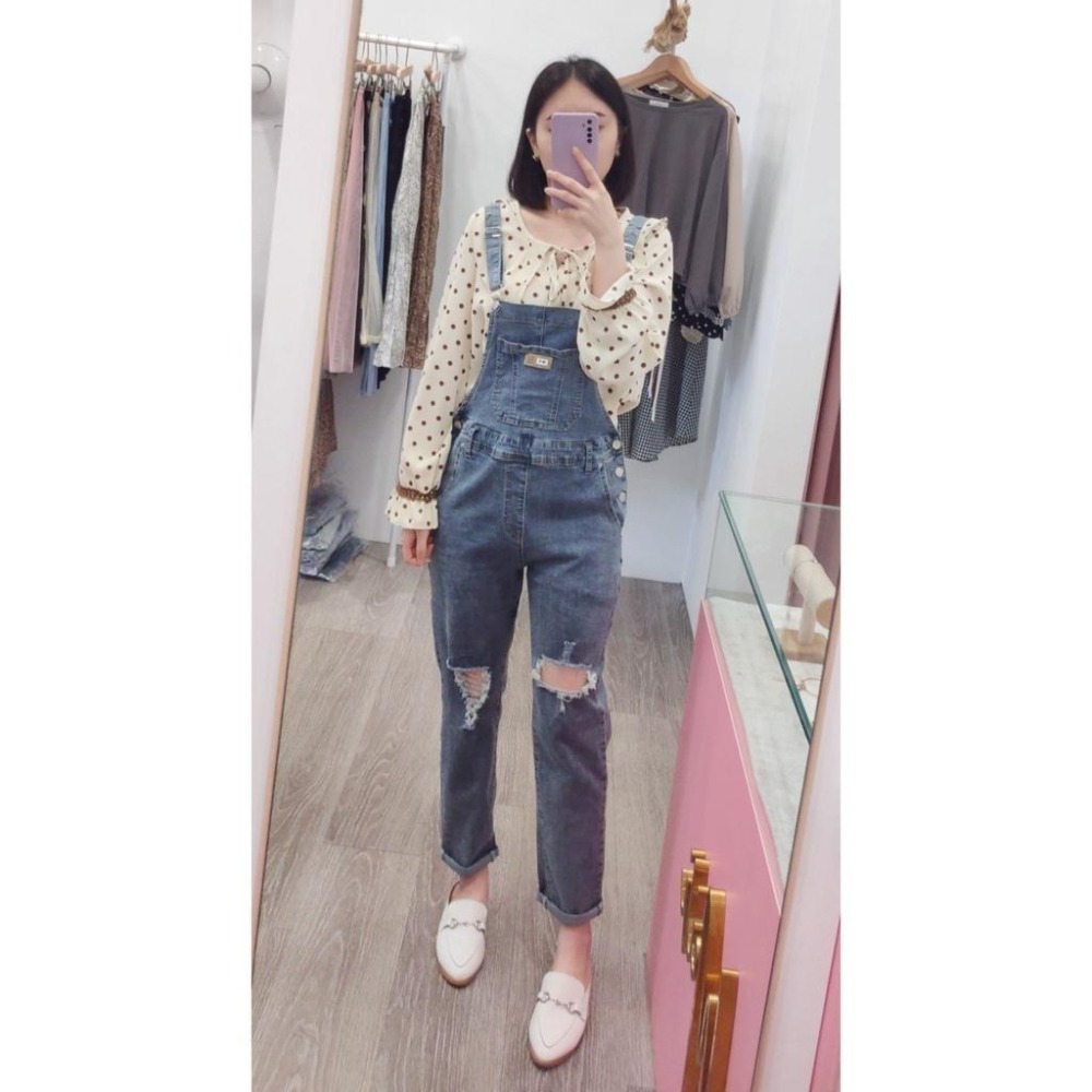 (A221)雕花拼接袖點點上衣-3色-細節圖2