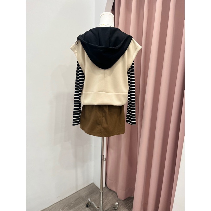 (G38)正韓 撞色連帽背心外套-3色-細節圖4