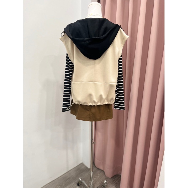 (G38)正韓 撞色連帽背心外套-3色-細節圖5