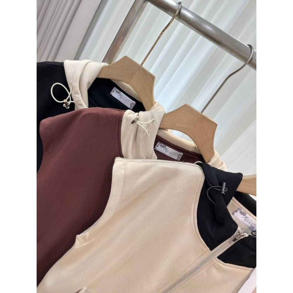 (G38)正韓 撞色連帽背心外套-3色-細節圖7