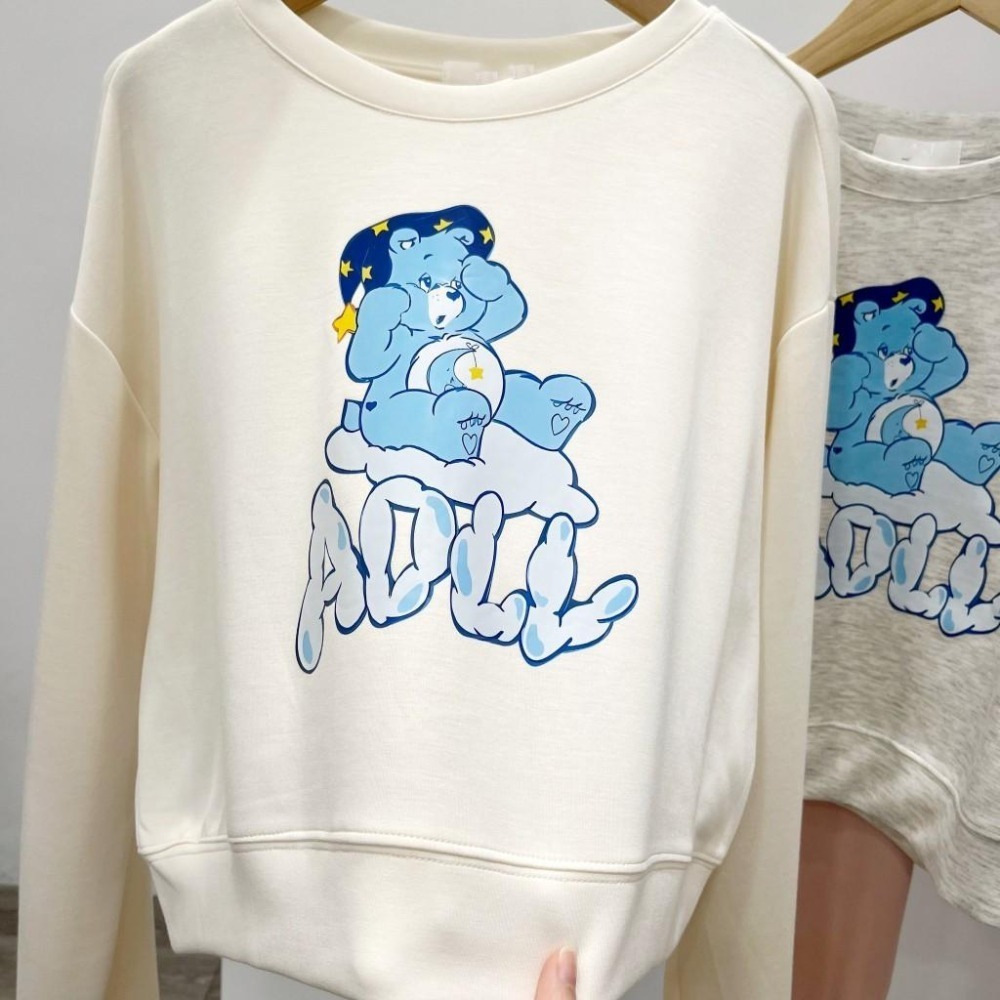 (A293)正韓-小熊圖案空氣棉短版上衣-3色 長袖上衣 長袖短版上衣-細節圖7