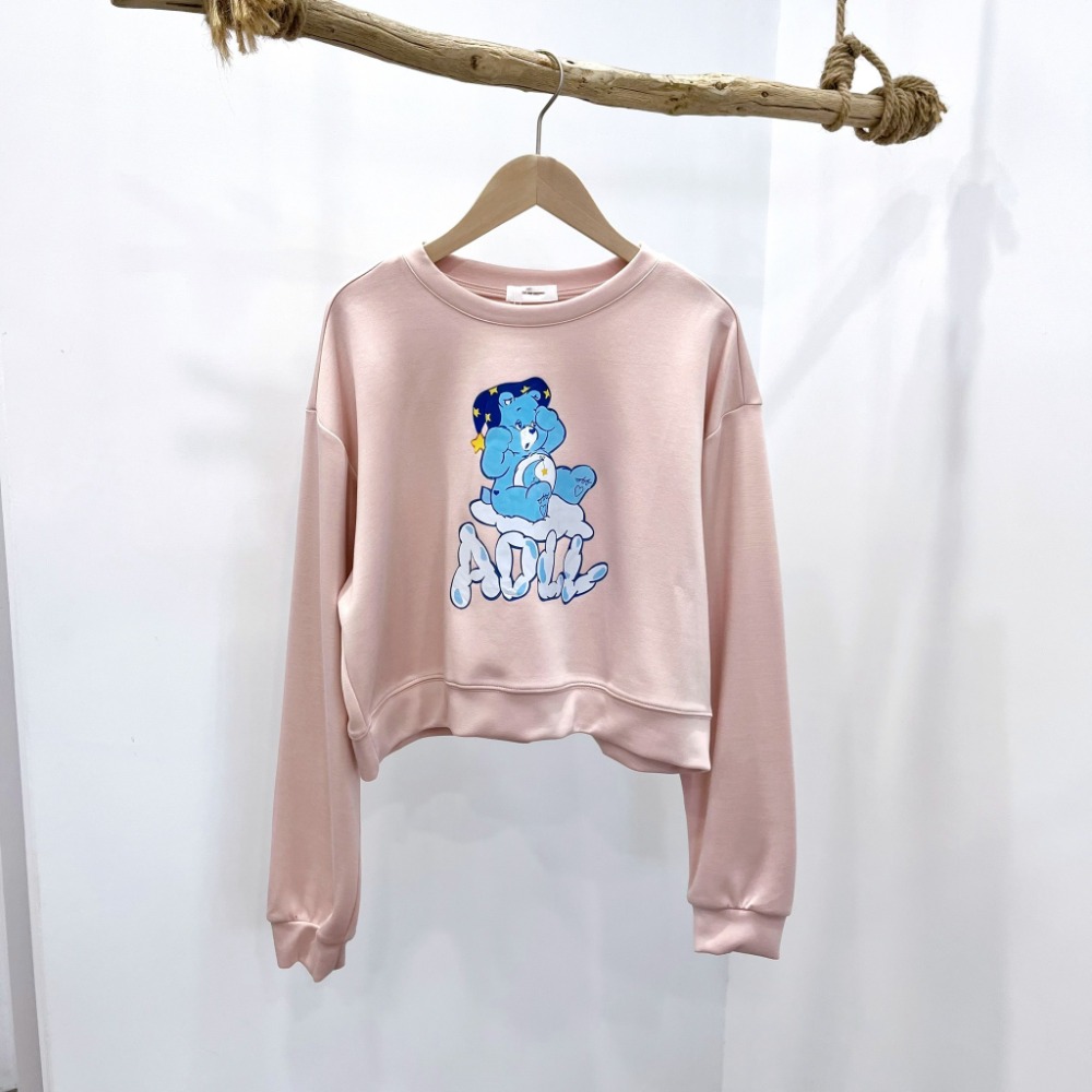 (A293)正韓-小熊圖案空氣棉短版上衣-3色 長袖上衣 長袖短版上衣-規格圖8