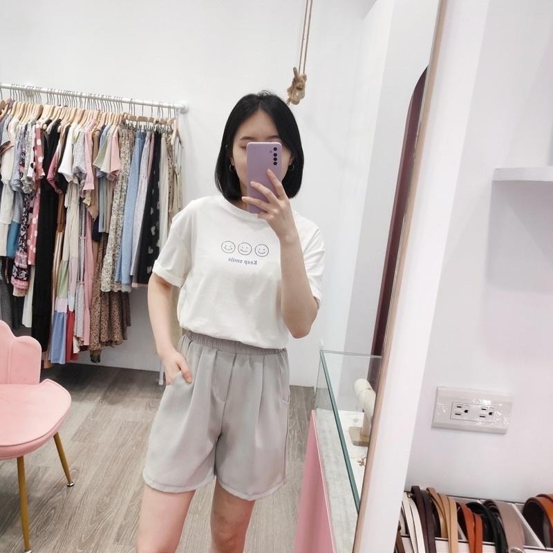 (D143)鬆緊滑面四分短褲-3色-細節圖3