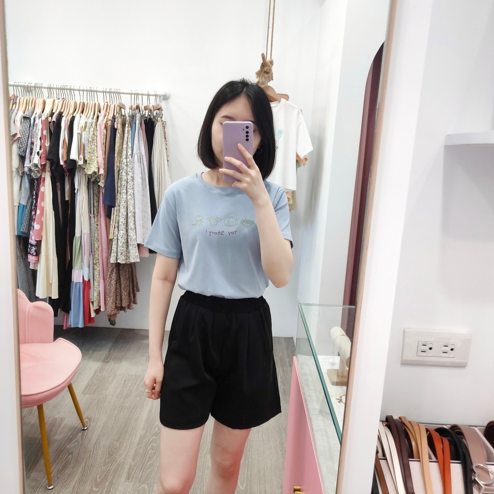 (D143)鬆緊滑面四分短褲-3色-細節圖7